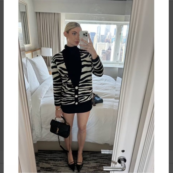 Ronny Kobo Collection Black and White Zebra Teddy Jacket - Picture 6 of 13